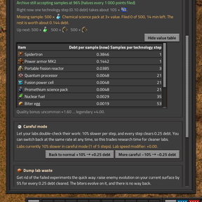 Research Debt - Factorio Mods