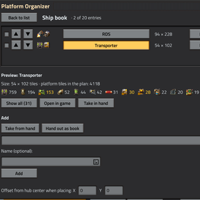 Space Platform Organizer - Enhanced - Factorio Mods
