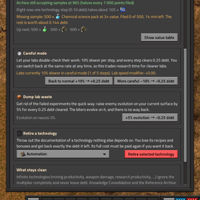 Research Debt - Factorio Mods