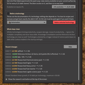 Research Debt - Factorio Mods